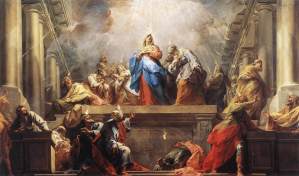 Western depiction of the Pentecost, painted by Jean II Restout, 1732